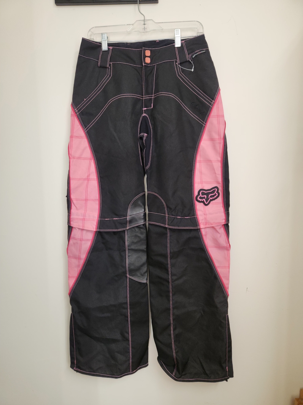 Y2K Fox Racing Convertible Motocross Girls Pants Black/Pink Size 7/8. #F19